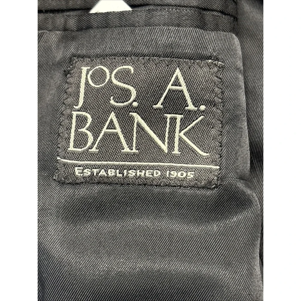 Jos A Bank Mens Black 100%‎ Wool Sport Coat 2 Button Suit Jacket Blazer 42 L